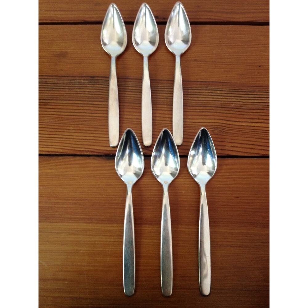 Set of 6 Vintage Mid Century Gerity? Silverplate G 90 Spoons Antique Flatware